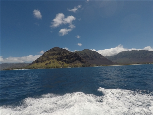 海からみたハワイの島